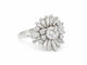 Bague 51 Bague Marguerite Soleil vintage en or blanc 18 carats, diamants 1,70 ct 58 Facettes 32087