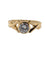Bague 56 Bague de fiançailles italienne - Solitaire en diamant, or jaune 18 carats, certifiée HRD 58 Facettes A2125