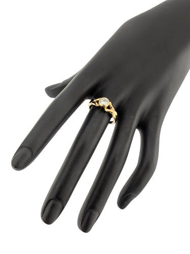 Bague 56 Bague de fiançailles italienne - Solitaire en diamant, or jaune 18 carats, certifiée HRD 58 Facettes A2125