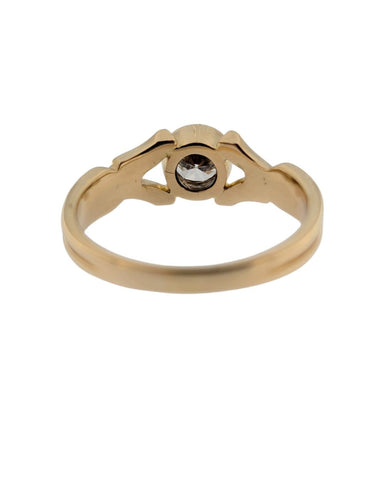 Bague 56 Bague de fiançailles italienne - Solitaire en diamant, or jaune 18 carats, certifiée HRD 58 Facettes A2125