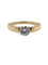 Bague 54 Bague de fiançailles - Or jaune et blanc 18 carats, diamant taille brillant 58 Facettes A2123