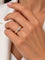 Bague 54 Bague de fiançailles - Or jaune et blanc 18 carats, diamant taille brillant 58 Facettes A2123