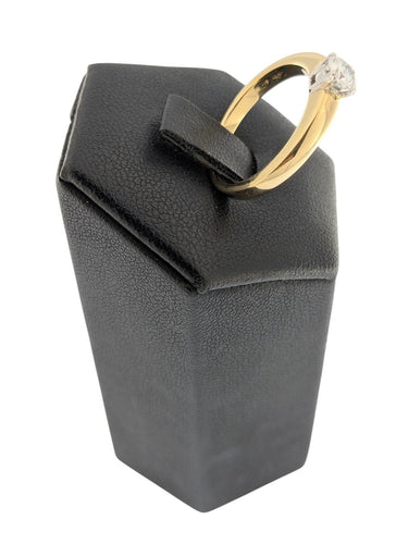 Bague 54 Bague de fiançailles - Or jaune et blanc 18 carats, diamant taille brillant 58 Facettes A2123