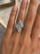 Bague 54 Bague cocktail italienne en or blanc 18 carats sertie de diamants, certifiée HRD 58 Facettes A2121