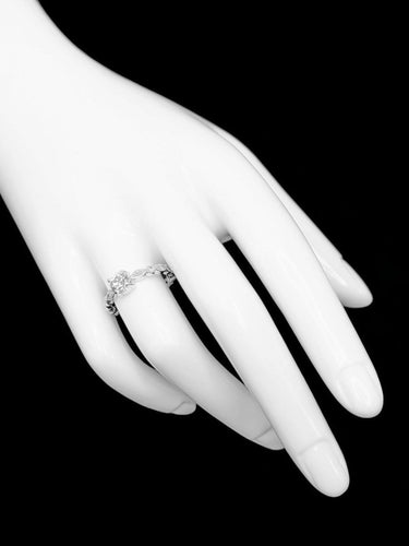Bague 56 Bague de fiançailles française certifiée HRD en or blanc 18 carats, sertie de diamants 58 Facettes A2119
