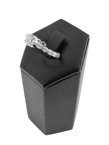 Bague 56 Bague de fiançailles française certifiée HRD en or blanc 18 carats, sertie de diamants 58 Facettes A2119