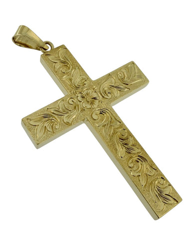 Croix - Or jaune 18 carats, fabrication française, motif fleur de lys 58 Facettes P1918