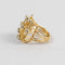 Bague 53 Bague vintage des années 1970 en or jaune texturé et diamants, 1 ct 58 Facettes