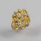 Bague 53 Bague vintage des années 1970 en or jaune texturé et diamants, 1 ct 58 Facettes