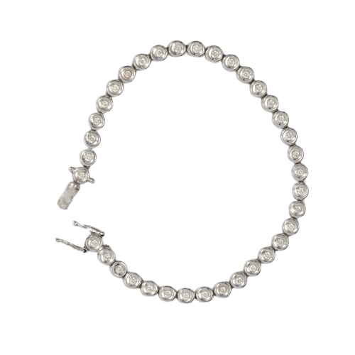Bracelet Bracelet tennis en or blanc 18 carats, diamants 1,38 ct 58 Facettes