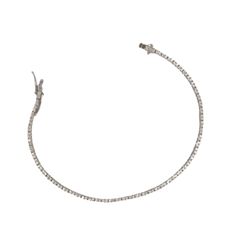 Bracelet Bracelet tennis fin en or blanc 18 carats, diamants 0,77 ct, serti griffes 58 Facettes
