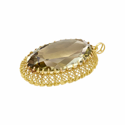 Pendentif Pendentif en fils d’or jaune 750 avec prasiolite 58 Facettes 36033