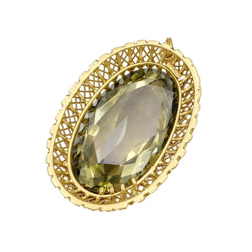 Pendentif Pendentif en fils d’or jaune 750 avec prasiolite 58 Facettes 36033