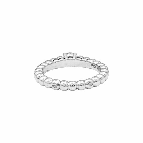 Bague 52 Van Cleef & Arpels - Bague solitaire Perlée en or blanc et diamant 58 Facettes 36071