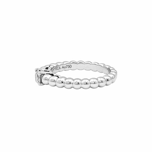 Bague 52 Van Cleef & Arpels - Bague solitaire Perlée en or blanc et diamant 58 Facettes 36071