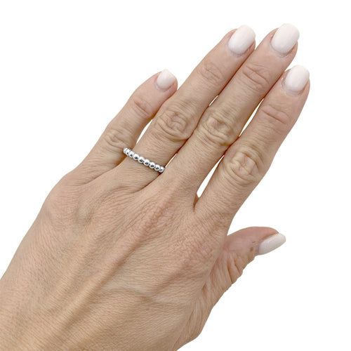 Bague 51 Van Cleef & Arpels - Bague Perlée moyen modèle en or blanc 750 58 Facettes 36073