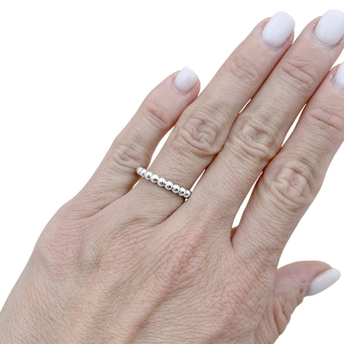 Bague 51 Van Cleef & Arpels - Bague Perlée moyen modèle en or blanc 750 58 Facettes 36073