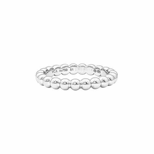 Bague 51 Van Cleef & Arpels - Bague Perlée moyen modèle en or blanc 750 58 Facettes 36073
