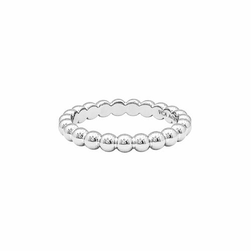 Bague 51 Van Cleef & Arpels - Bague Perlée moyen modèle en or blanc 750 58 Facettes 36073