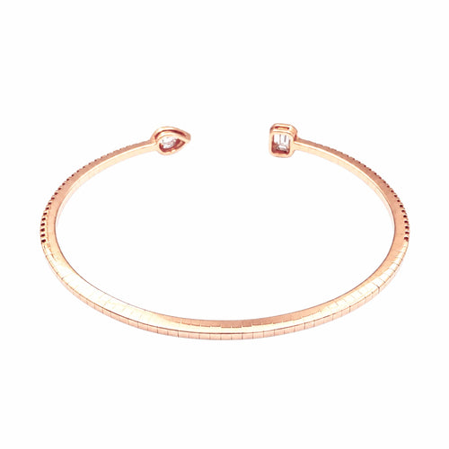 Bracelet Messika - Bracelet jonc My Twin Toi & Moi pavé petit modèle en or rose et diamants 58 Facettes 36086
