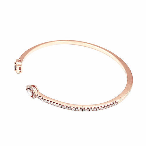 Bracelet Messika - Bracelet jonc My Twin Toi & Moi pavé petit modèle en or rose et diamants 58 Facettes 36086