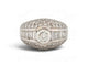 Bague 51 Bague bandeau en or blanc 18k, 75 diamants, 3,90 ct, taille 51 58 Facettes 277454