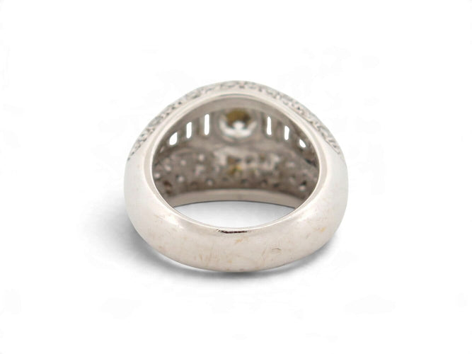 Bague 51 Bague bandeau en or blanc 18k, 75 diamants, 3,90 ct, taille 51 58 Facettes 277454