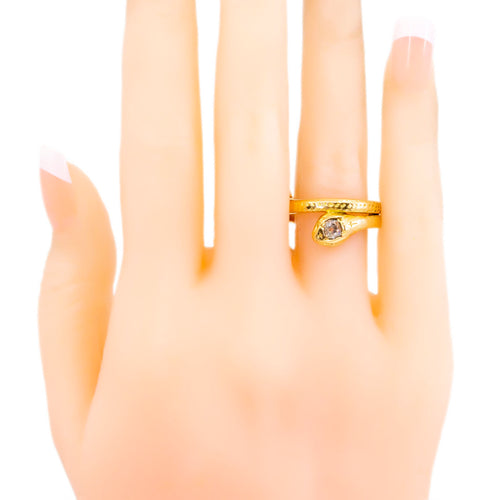 Bague 61 Bague serpent en or jaune 14k avec diamant taille ancienne 58 Facettes 8453BA8C7C514FD8B8F01E953833235F