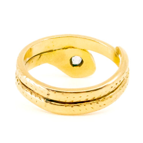 Bague 61 Bague serpent en or jaune 14k avec diamant taille ancienne 58 Facettes 8453BA8C7C514FD8B8F01E953833235F