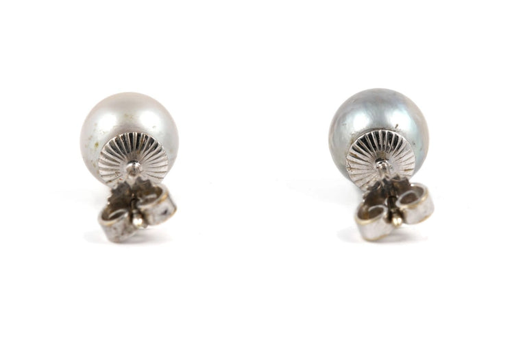 Boucles d'oreilles Boucles d’oreilles contemporaines en or blanc 14 carats avec perles 58 Facettes B894