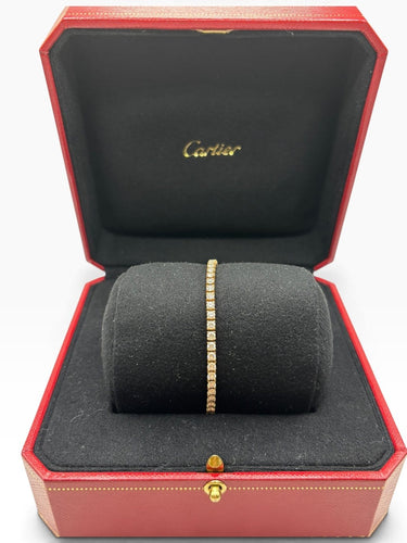 Bracelet Cartier Lignes Essentielles - Bracelet en or rose 18 carats avec diamants 58 Facettes Cartier-tenis-bracelet