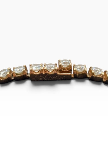 Bracelet Cartier Lignes Essentielles - Bracelet en or rose 18 carats avec diamants 58 Facettes Cartier-tenis-bracelet