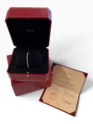 Bracelet Cartier Lignes Essentielles - Bracelet en or rose 18 carats avec diamants 58 Facettes Cartier-tenis-bracelet