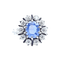 Bague 56 Bague marguerite en or blanc 18 carats, saphir de Ceylan et diamants 58 Facettes AB750