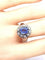 Bague 56 Bague marguerite en or blanc 18 carats, saphir de Ceylan et diamants 58 Facettes AB750