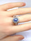Bague 56 Bague marguerite en or blanc 18 carats, saphir de Ceylan et diamants 58 Facettes AB750