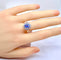 Bague 56 Bague marguerite en or blanc 18 carats, saphir de Ceylan et diamants 58 Facettes AB750