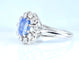 Bague 56 Bague marguerite en or blanc 18 carats, saphir de Ceylan et diamants 58 Facettes AB750