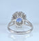 Bague 56 Bague marguerite en or blanc 18 carats, saphir de Ceylan et diamants 58 Facettes AB750