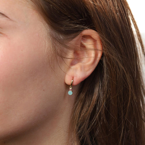 Boucles d'oreilles Boucles d’oreilles créoles en or jaune 18k, turquoise et rubis 58 Facettes 2601016