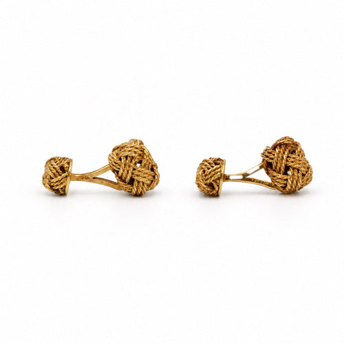 Boutons de manchette Hermès x Georges L'Enfant - Boutons de manchette en or jaune 750 58 Facettes 260294R
