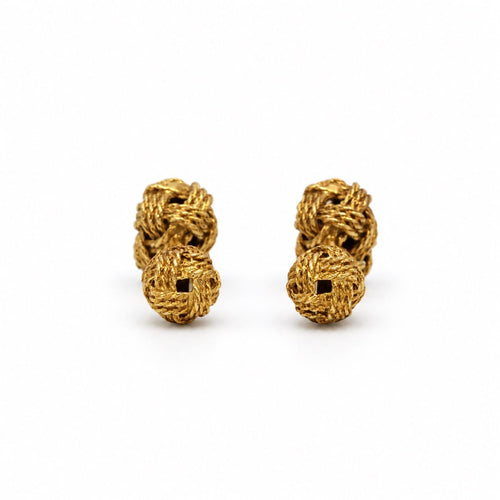 Boutons de manchette Hermès x Georges L'Enfant - Boutons de manchette en or jaune 750 58 Facettes 260294R