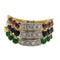 Bague Bague en or jaune et blanc 18k, diamants, émeraudes, rubis et saphirs 58 Facettes G4032