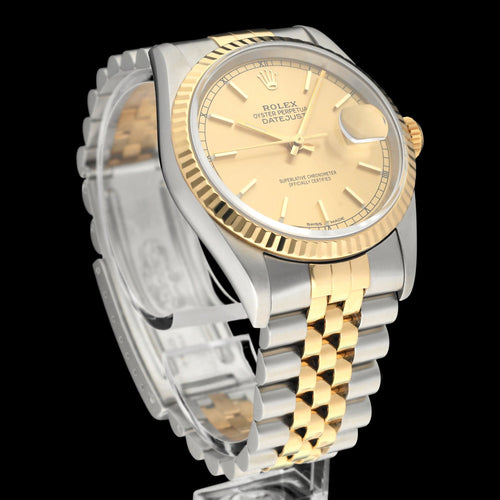 Montre Rolex Datejust - Montre automatique en or et acier, 36 mm, 1998 58 Facettes ROL/DJ1/1580