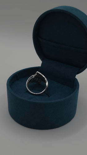 Bague 61 MATY - Bague bandeau croisée en or gris 18 carats et diamants 0,50 ct 58 Facettes BAGUE MATY