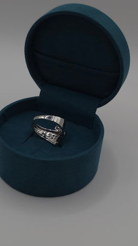 Bague 61 MATY - Bague bandeau croisée en or gris 18 carats et diamants 0,50 ct 58 Facettes BAGUE MATY