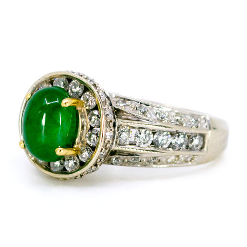 Bague 54 Bague vintage émeraude et diamants en or jaune et blanc 14k 58 Facettes E67256F434934830B7C565629B701C58