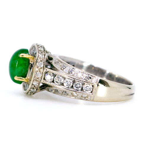 Bague 54 Bague vintage émeraude et diamants en or jaune et blanc 14k 58 Facettes E67256F434934830B7C565629B701C58