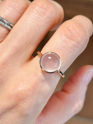 Bague 54.5 Bague en or rose 18k avec quartz rose 58 Facettes 312