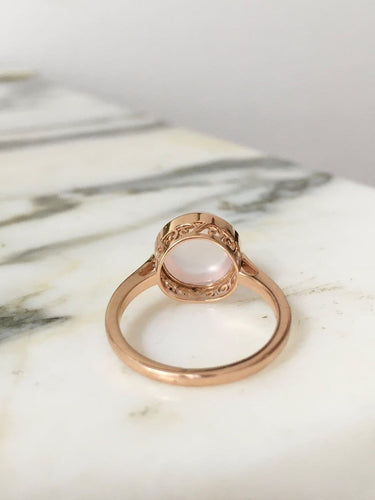 Bague 54.5 Bague en or rose 18k avec quartz rose 58 Facettes 312